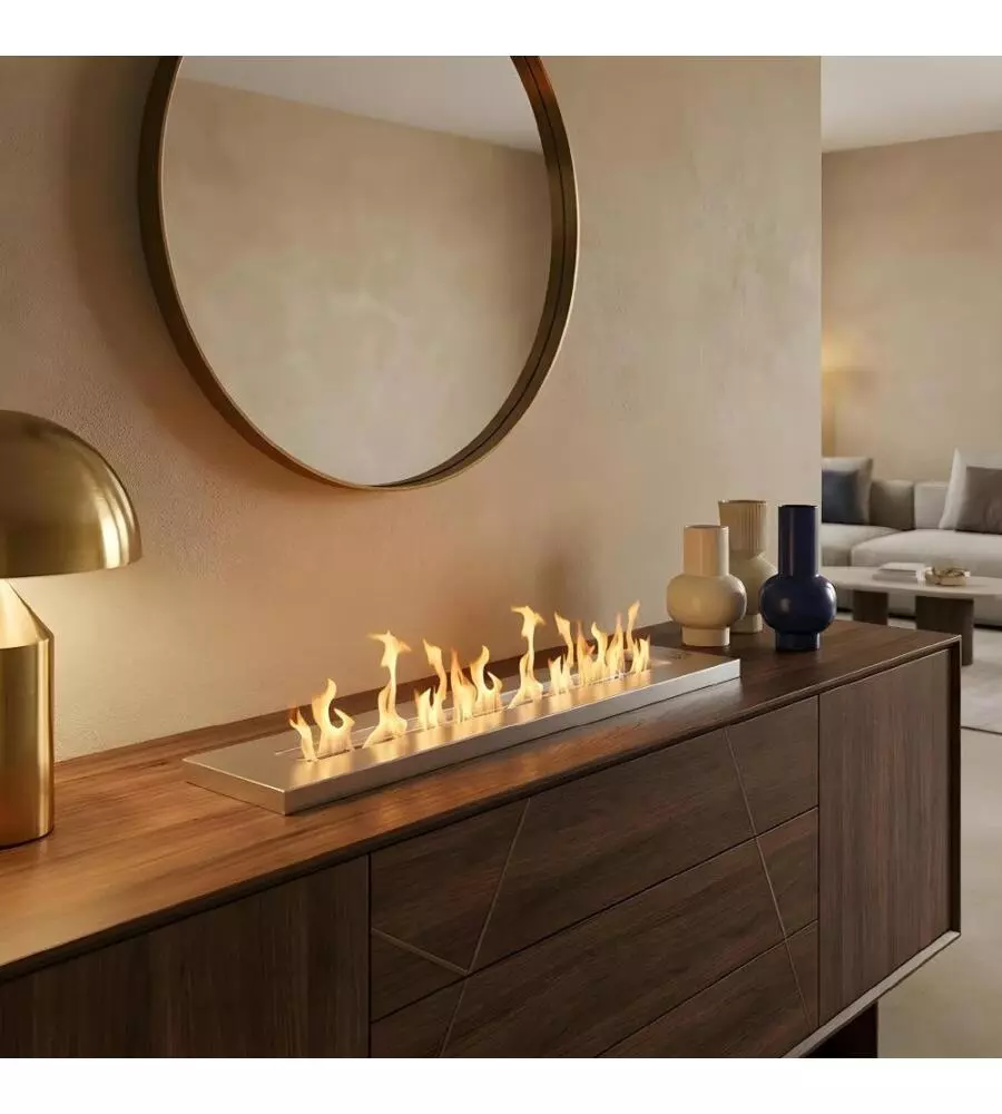 BRUCIATORE BIOETANOLO DIVINA FIRE IN ACCIAO INOX 1,7 LT 90X11X5,3 CM