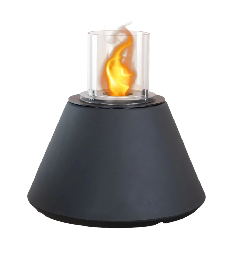 CAMINO BIOETANOLO DA TERRA PER INTERNO ESTERNO DIVINA FIRE "STROMBOLI" IN RESINA ANTRACITE Ø60X56 CM