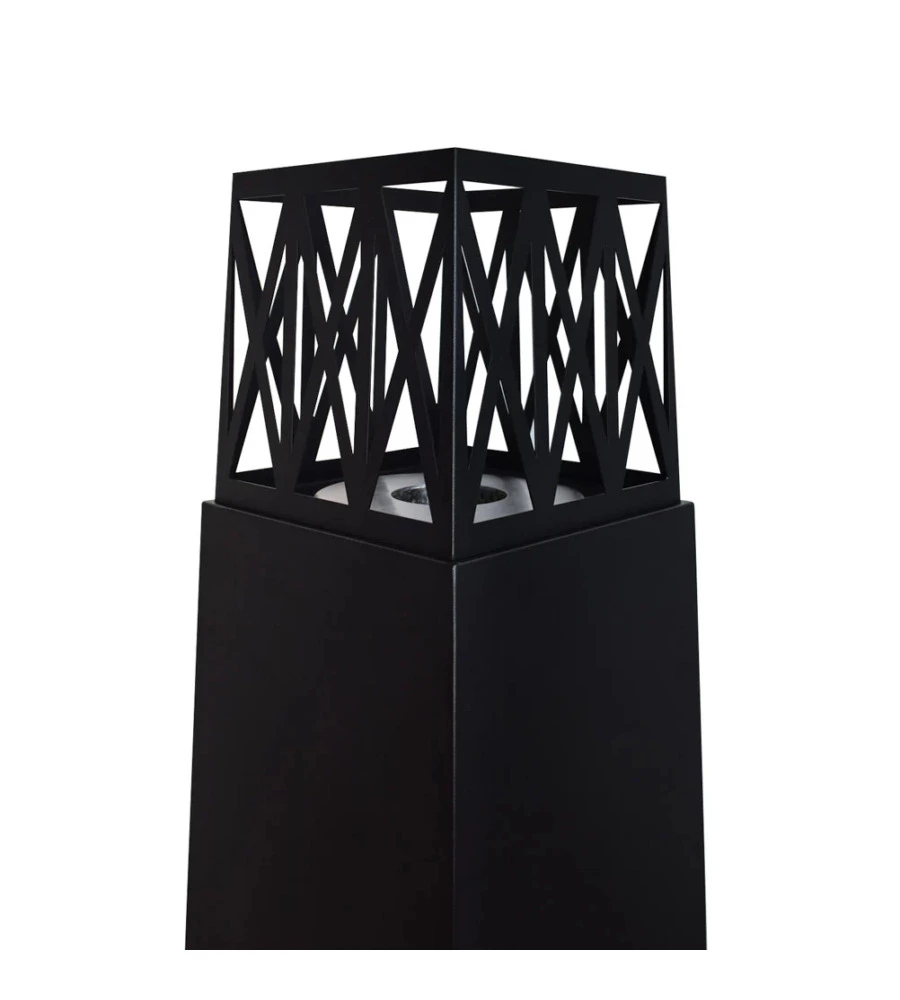 CAMINO BIOETANOLO DA TERRA PER ESTERNO DIVINA FIRE "VULCANO" IN ACCIAIO NERO 40X40X145 CM