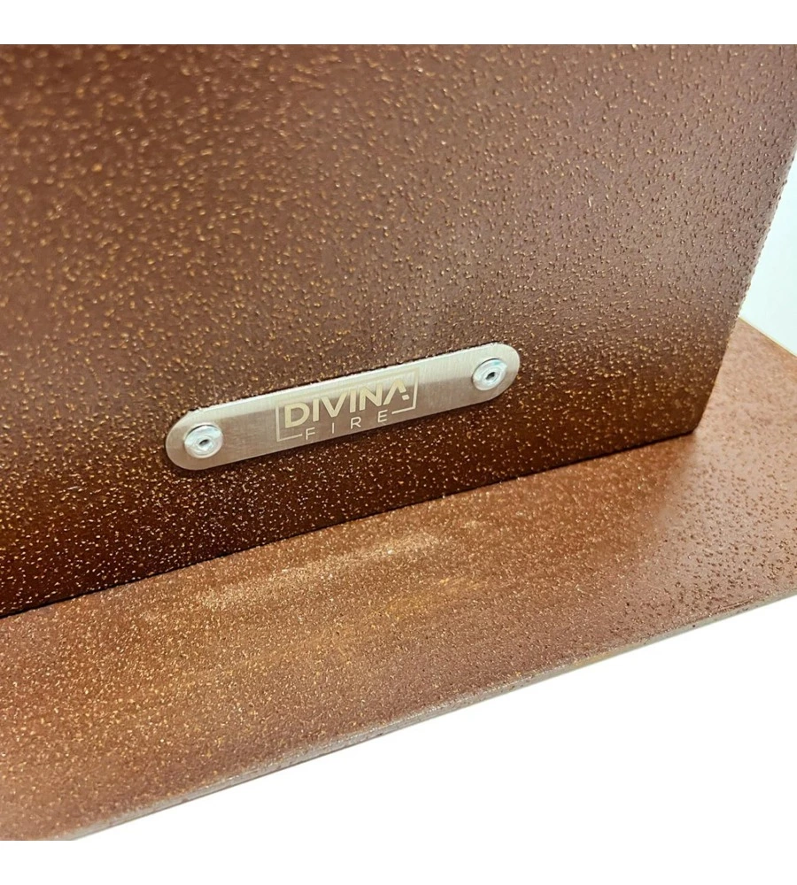 CAMINO BIOETANOLO DA TERRA PER ESTERNO DIVINA FIRE "CAPRI 110" IN ACCIAIO RUGGINE 30X30X128 CM