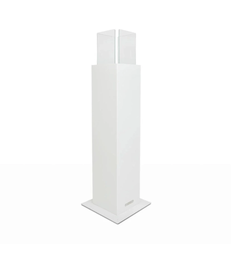 CAMINO BIOETANOLO DA TERRA PER ESTERNO DIVINA FIRE "CAPRI 110" IN ACCIAIO BIANCO 30X30X110 CM