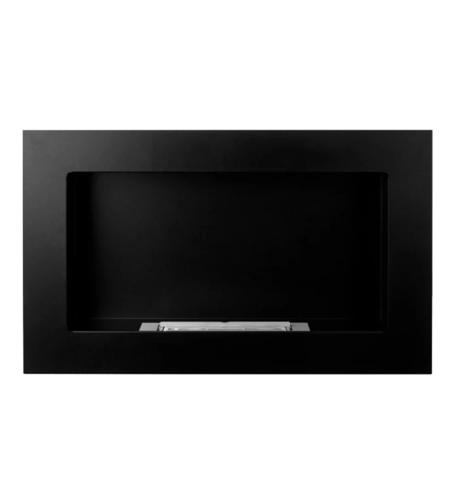CAMINO BIOETANOLO DA PARETE DIVINA FIRE "PISA" IN ACCIAIO INOX NERO 65X12X40 CM