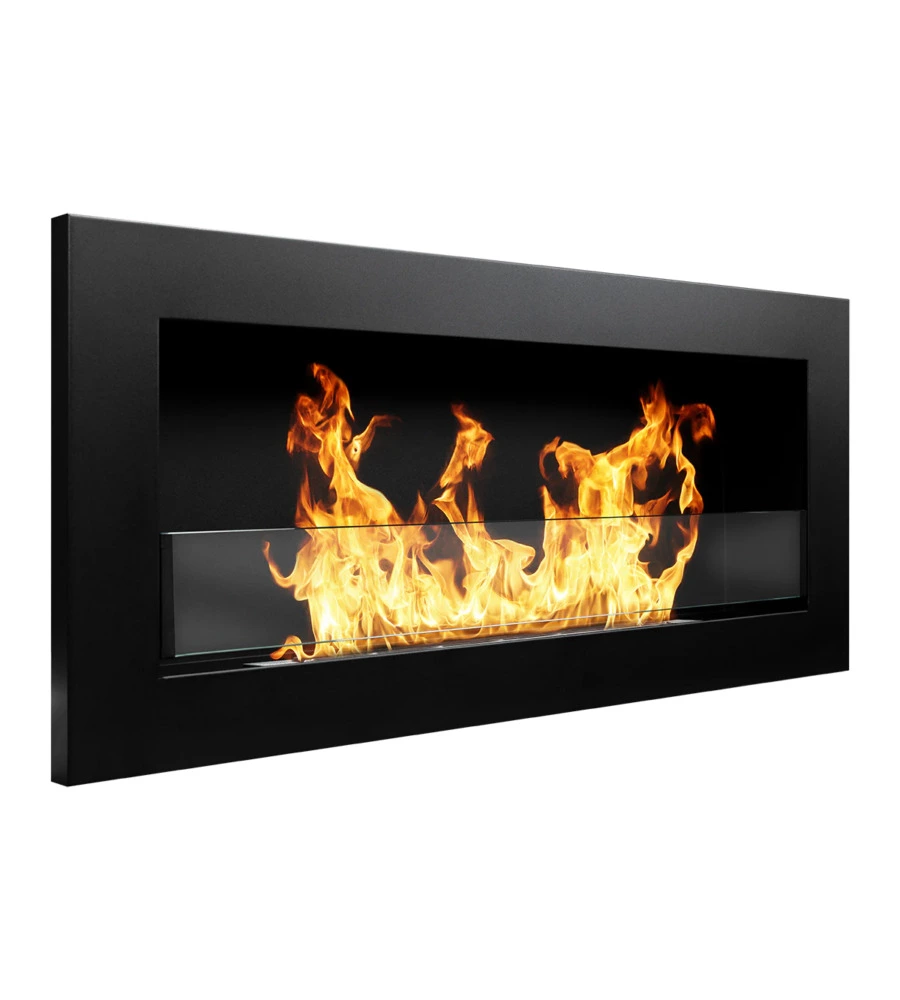 CAMINO BIOETANOLO DA PARETE DIVINA FIRE "LIVORNO" IN ACCIAIO NERO 90X40 CM