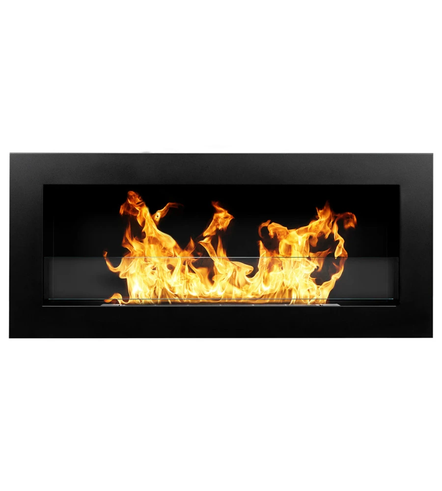 CAMINO BIOETANOLO DA PARETE DIVINA FIRE "LIVORNO" IN ACCIAIO NERO 90X40 CM