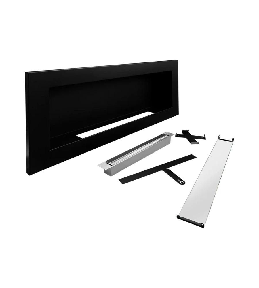 CAMINO BIOETANOLO DA PARETE DIVINA FIRE "LIVORNO" IN ACCIAIO NERO 90X40 CM