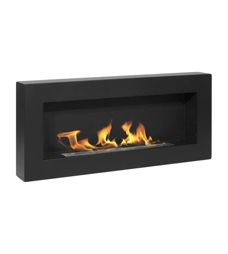CAMINO BIOETANOLO DA PARETE DIVINA FIRE "SIENA" IN ACCIAIO NERO 90X12X40 CM
