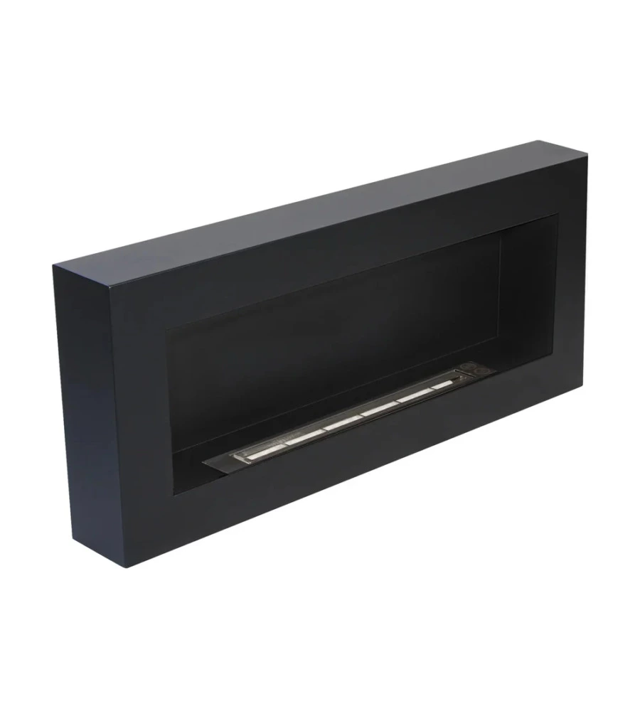CAMINO BIOETANOLO DA PARETE DIVINA FIRE "SIENA" IN ACCIAIO NERO 90X12X40 CM