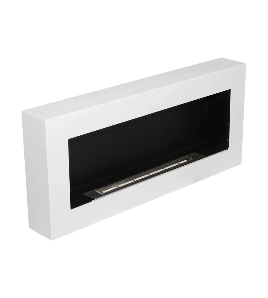 CAMINO BIOETANOLO DA PARETE DIVINA FIRE "SIENA" IN ACCIAIO BIANCO 90X40 CM