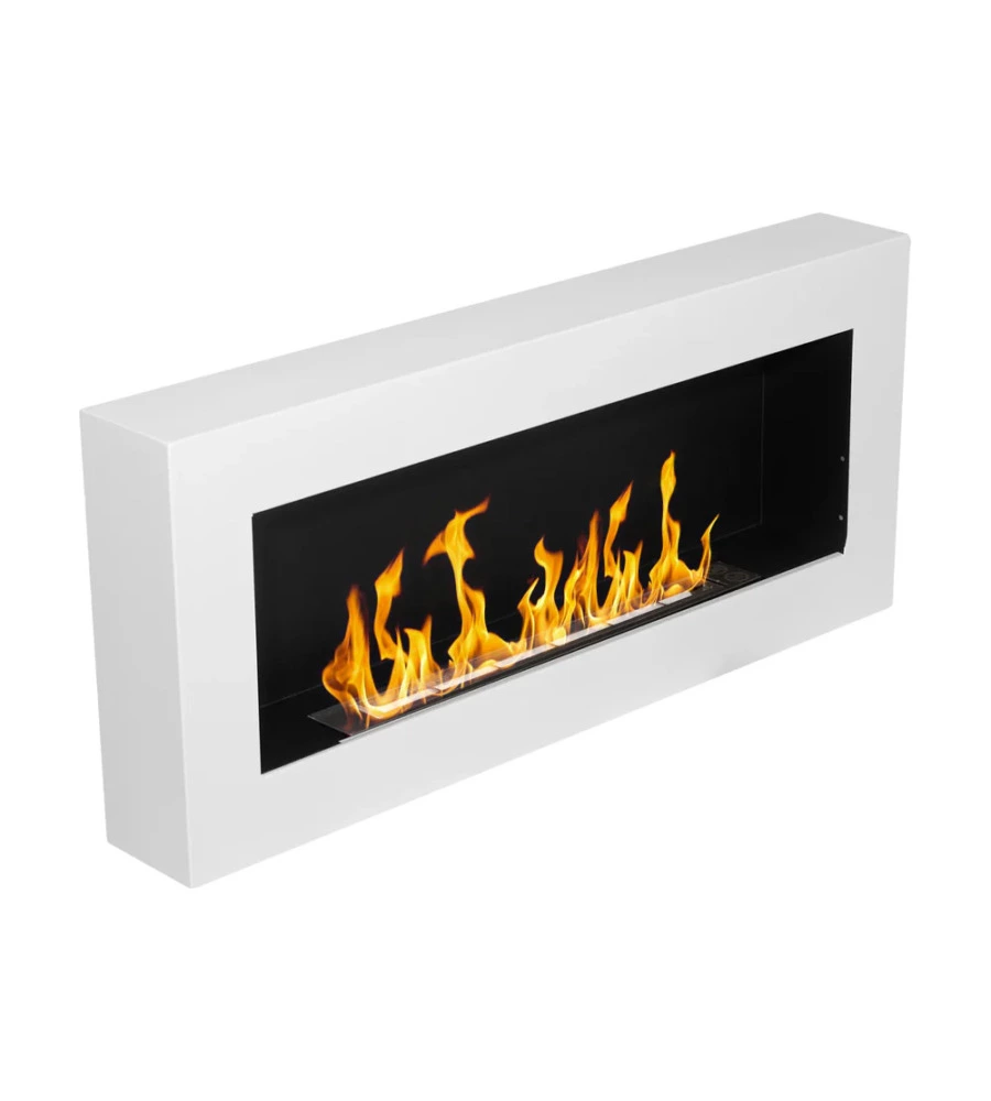 CAMINO BIOETANOLO DA PARETE DIVINA FIRE "SIENA" IN ACCIAIO BIANCO 90X40 CM