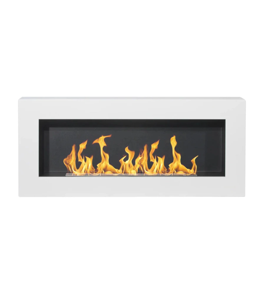 CAMINO BIOETANOLO DA PARETE DIVINA FIRE "SIENA" IN ACCIAIO BIANCO 90X40 CM
