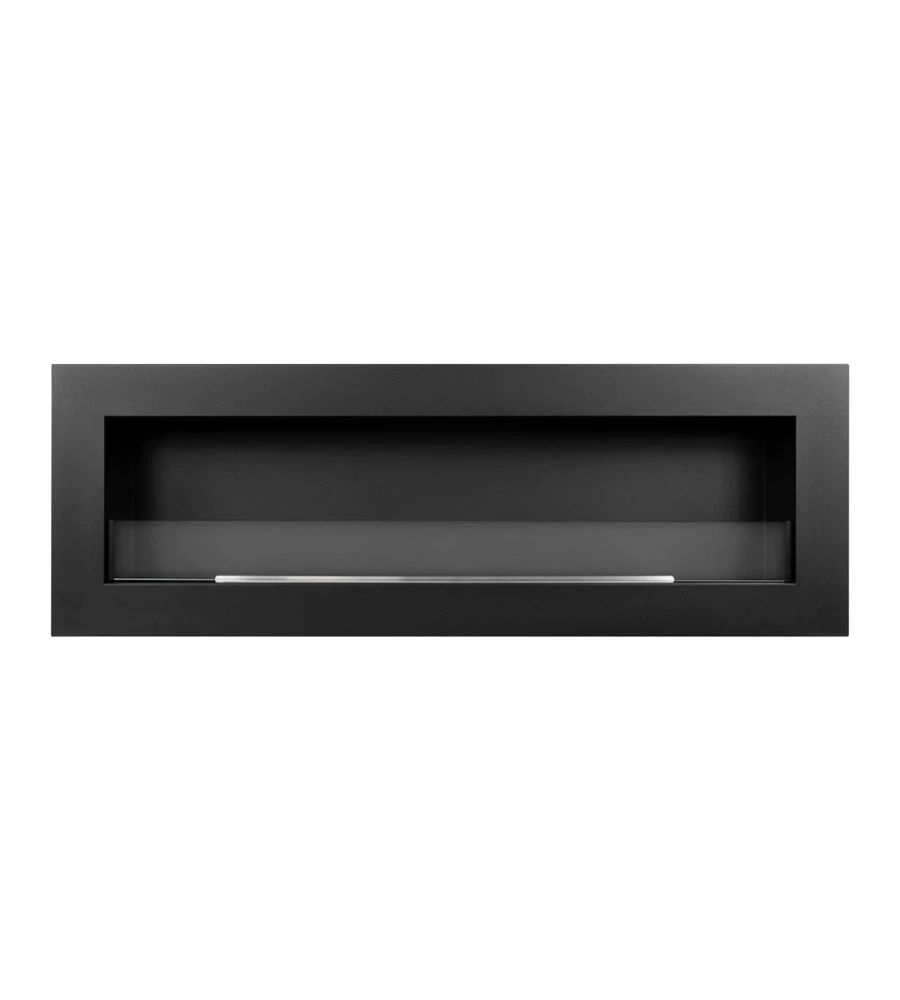 CAMINO BIOETANOLO DA PARETE DIVINA FIRE "SIENA 120" IN ACCIAIO NERO 120X40 CM