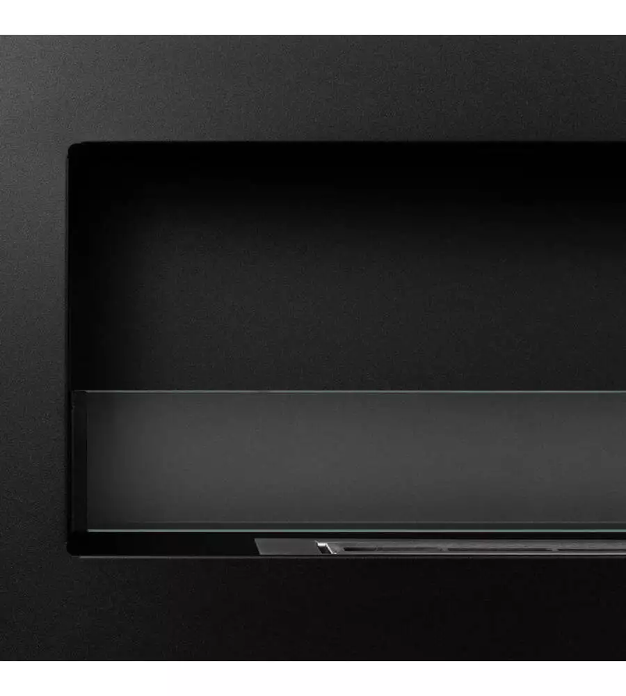 CAMINO BIOETANOLO DA INCASSO DIVINA FIRE "LIVORNO 120" IN ACCIAIO NERO 120X40 CM