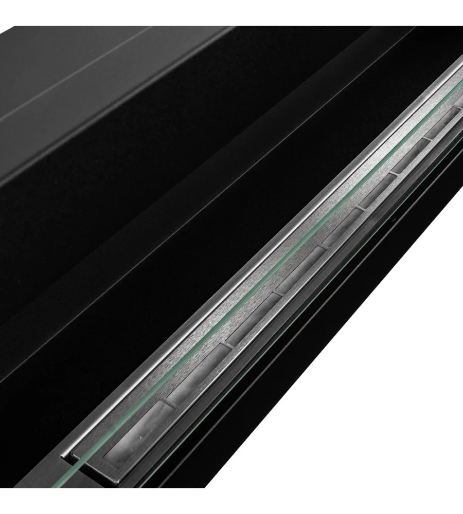CAMINO BIOETANOLO DA INCASSO DIVINA FIRE "LIVORNO 120" IN ACCIAIO NERO 120X40 CM