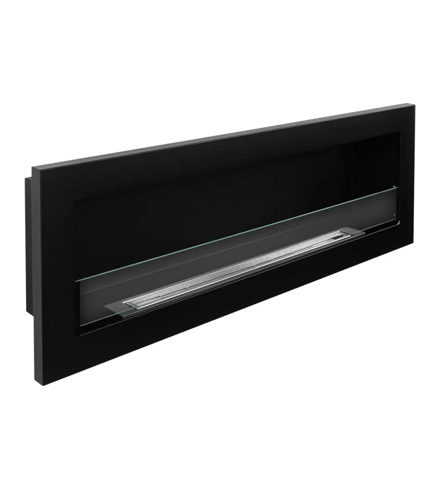 CAMINO BIOETANOLO DA INCASSO DIVINA FIRE "LIVORNO 120" IN ACCIAIO NERO 120X40 CM