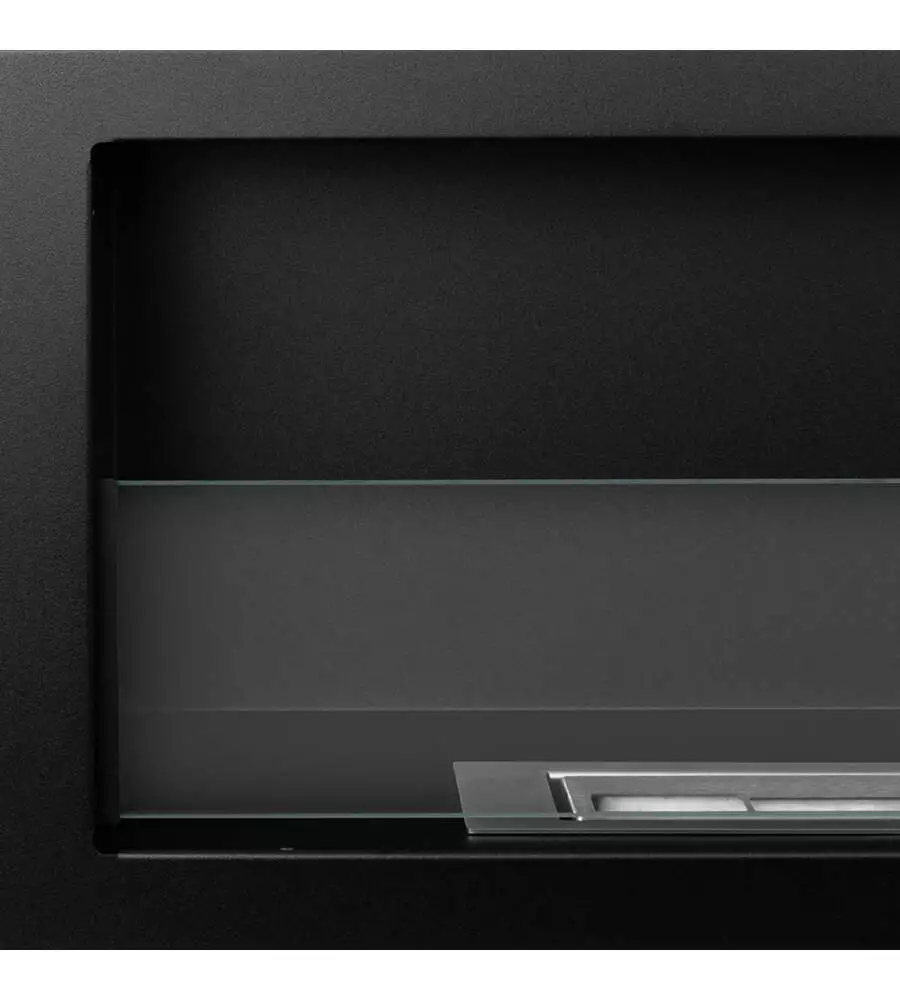 CAMINO BIOETANOLO DA INCASSO DIVINA FIRE "FURORE 120" IN ACCIAIO NERO 120X40 CM