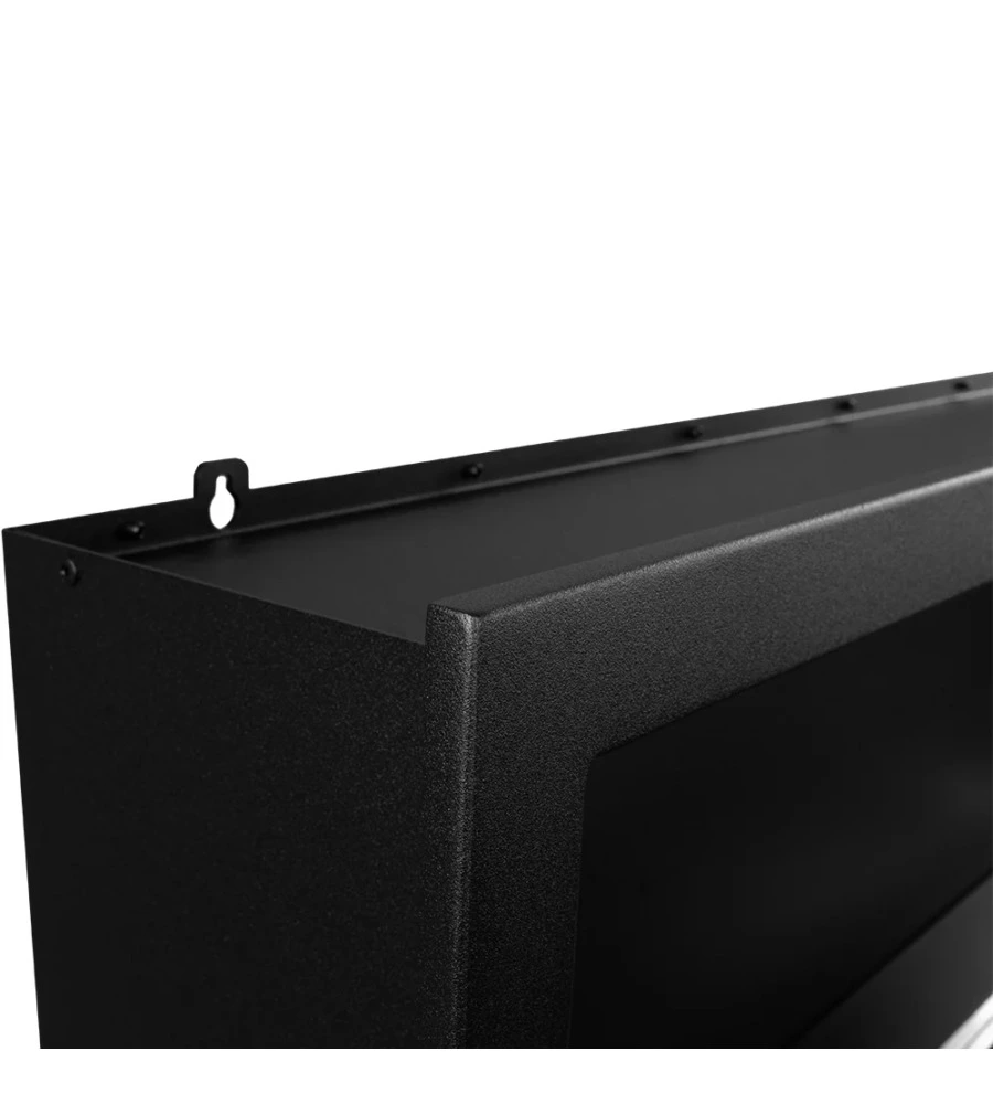 CAMINO BIOETANOLO DA INCASSO DIVINA FIRE "SUTRI 90" APERTURA LATERALE DESTRA IN ACCIAIO NERO 90X45 CM