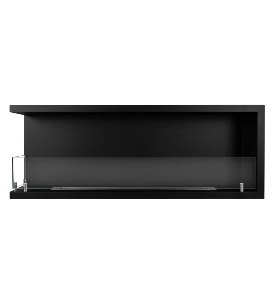 CAMINO BIOETANOLO DA INCASSO DIVINA FIRE "SUTRI 120" IN ACCIAIO NERO 120X45 CM