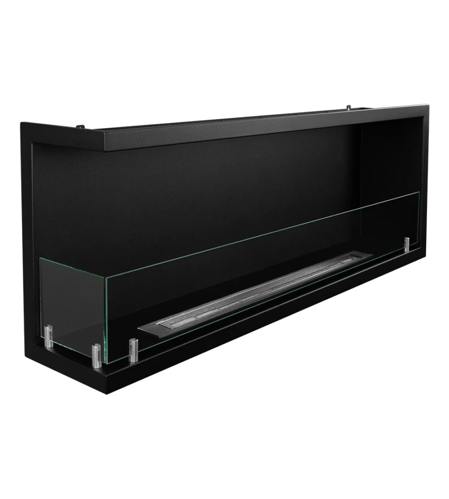 CAMINO BIOETANOLO DA INCASSO DIVINA FIRE "SUTRI 120" IN ACCIAIO NERO 120X45 CM