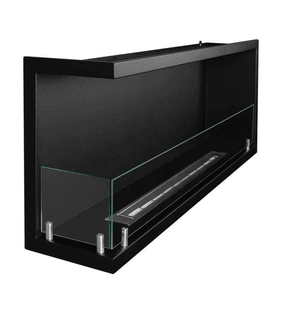 CAMINO BIOETANOLO DA INCASSO DIVINA FIRE "SUTRI 120" IN ACCIAIO NERO 120X45 CM