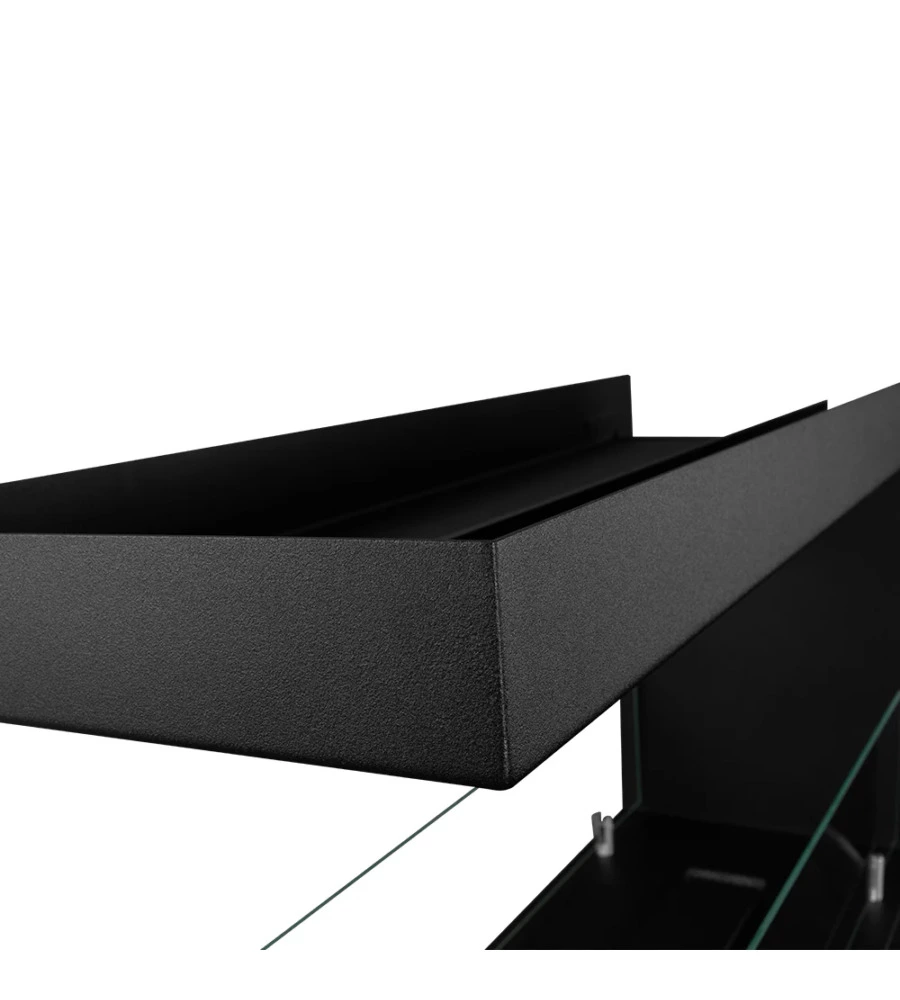 CAMINO BIOETANOLO DA INCASSO 3 LATI DIVINA FIRE "MARATEA 90" IN ACCIAIO NERO 90X50 CM
