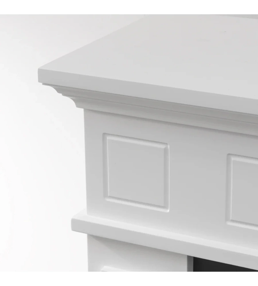 CAMINO ELETTRICO DA TERRA DIVINA FIRE "JEFFERSON" IN LEGNO BIANCO 89,5X90,5X28 CM