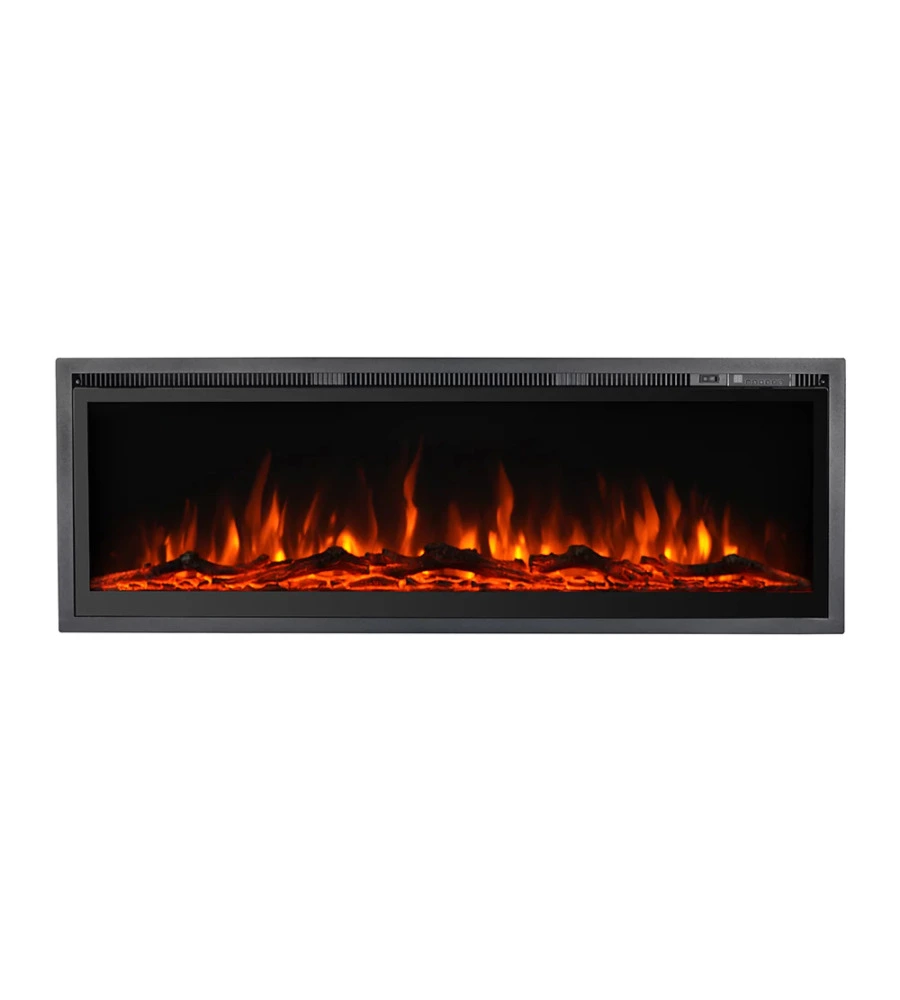 CAMINO ELETTRICO DA INCASSO DIVINA FIRE "CHICAGO" NERO 127X14X45 CM