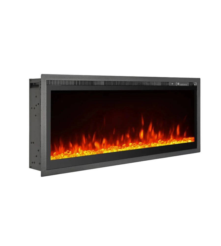 CAMINO ELETTRICO DA INCASSO DIVINA FIRE "CHICAGO" NERO 127X14X45 CM