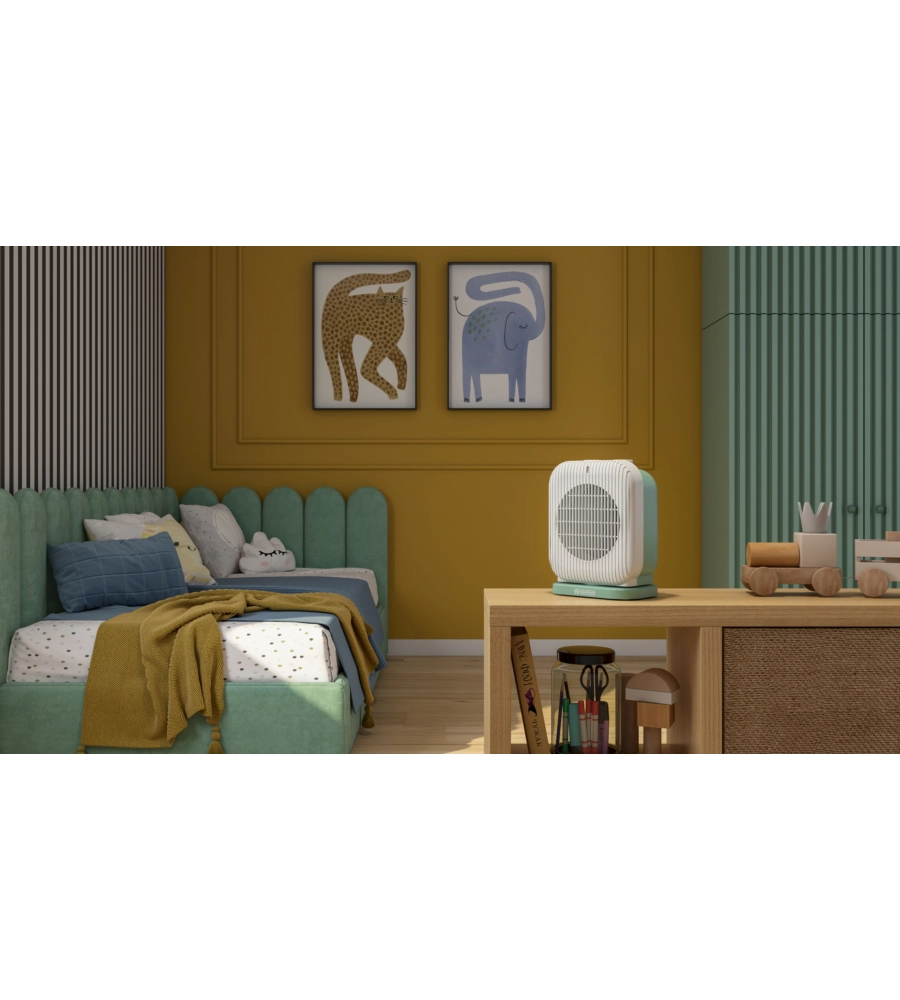 TERMOVENTILATORE DA TAVOLO OLIMPIA SPLENDID "CALDO FUNKY" BIANCO E VERDE 2000 W