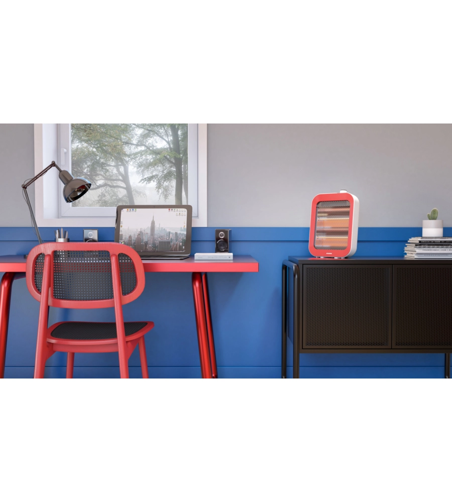 STUFA INFRAROSSI DA TAVOLO OLIMPIA SPLENDID "QUARZIA SLIM" ROSSO 800 W