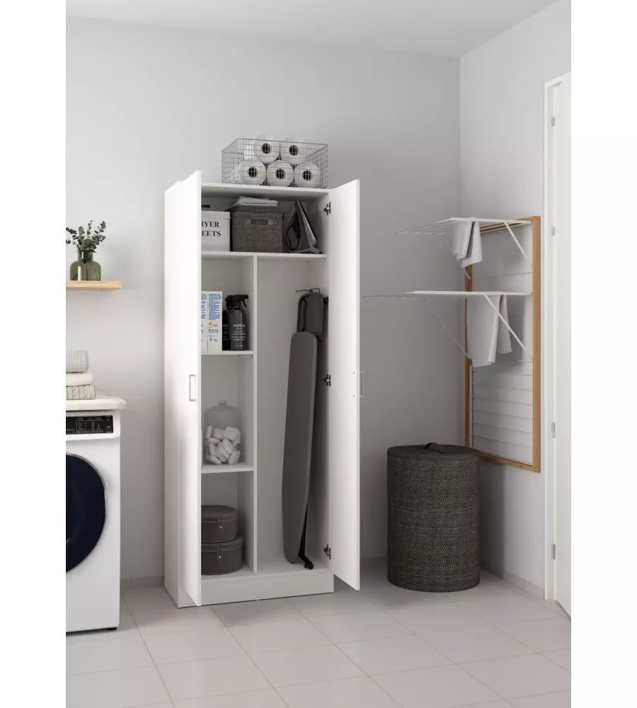 ARMADIO MULTIFUNZIONE 2 ANTE BIANCO 70X36X180,9 CM