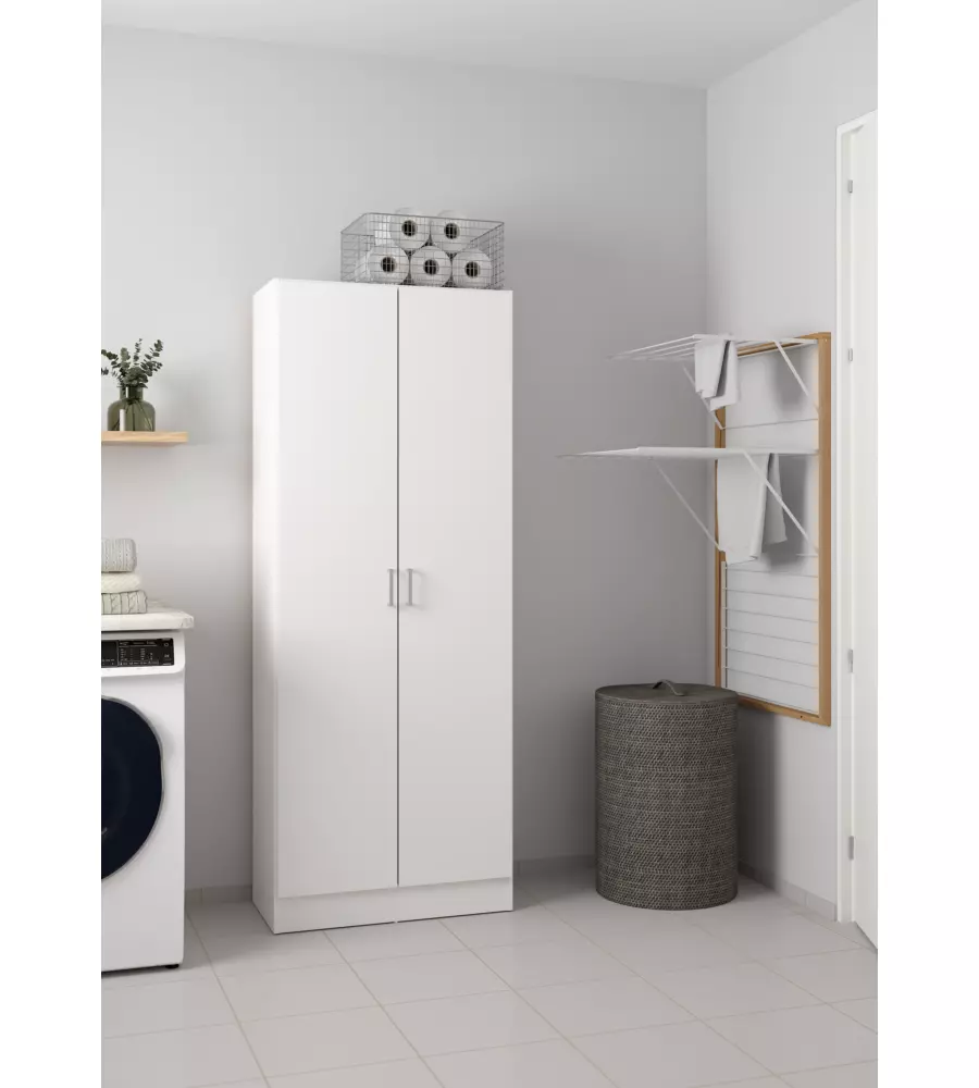 ARMADIO MULTIFUNZIONE 2 ANTE BIANCO 70X36X180,9 CM
