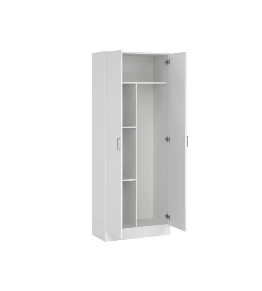 ARMADIO MULTIFUNZIONE 2 ANTE BIANCO 70X36X180,9 CM