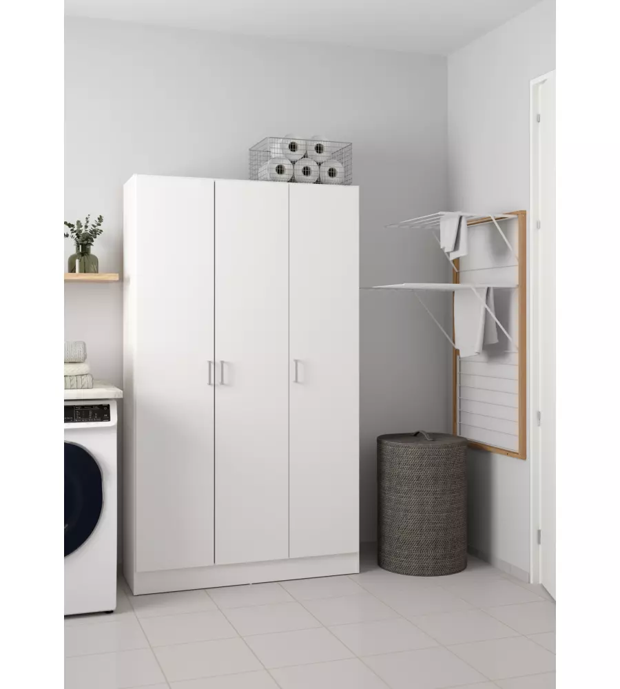 ARMADIO MULTIFUNZIONE 3 ANTE BIANCO 104,2X36X180,9 CM