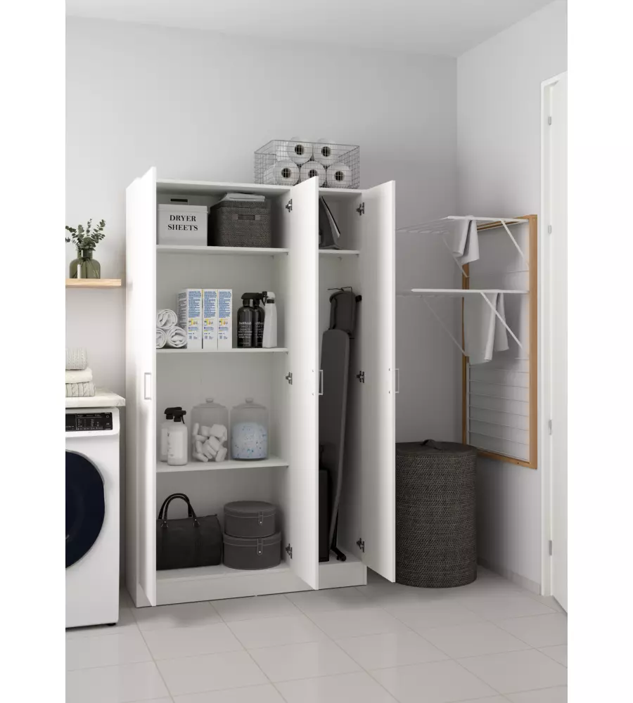 ARMADIO MULTIFUNZIONE 3 ANTE BIANCO 104,2X36X180,9 CM