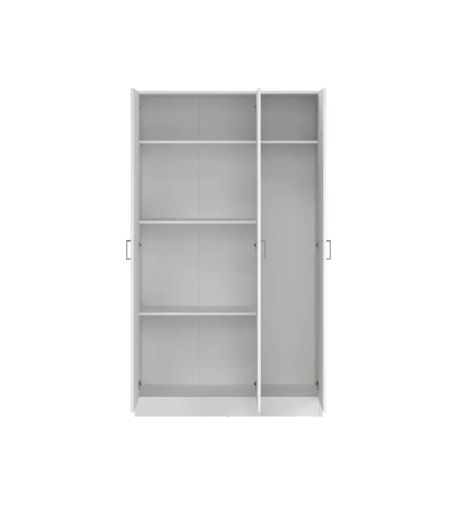 ARMADIO MULTIFUNZIONE 3 ANTE BIANCO 104,2X36X180,9 CM