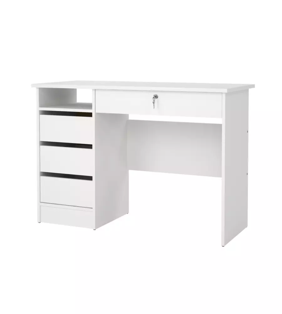 SCRIVANIA CON CASSETTI BIANCO 109,3,48,5X75,6 CM