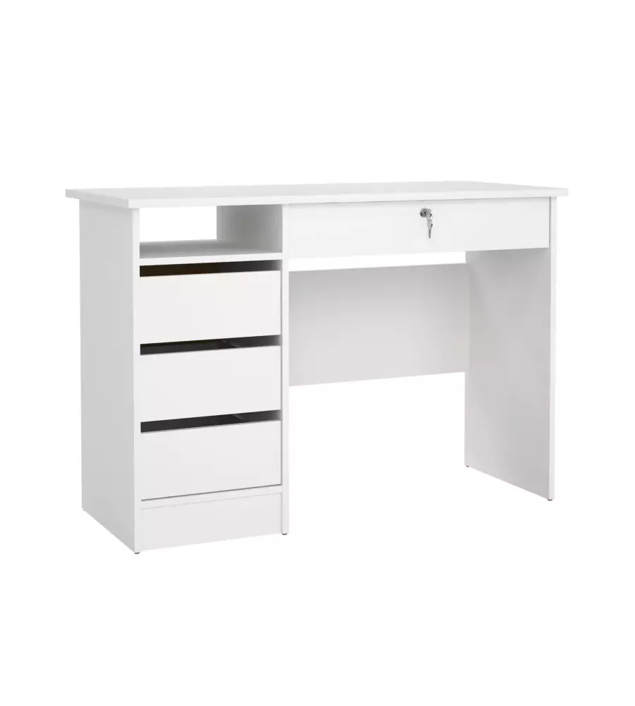 SCRIVANIA CON CASSETTI BIANCO 109,3,48,5X75,6 CM