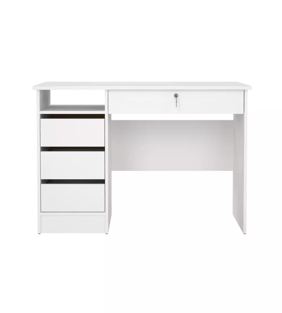 SCRIVANIA CON CASSETTI BIANCO 109,3,48,5X75,6 CM