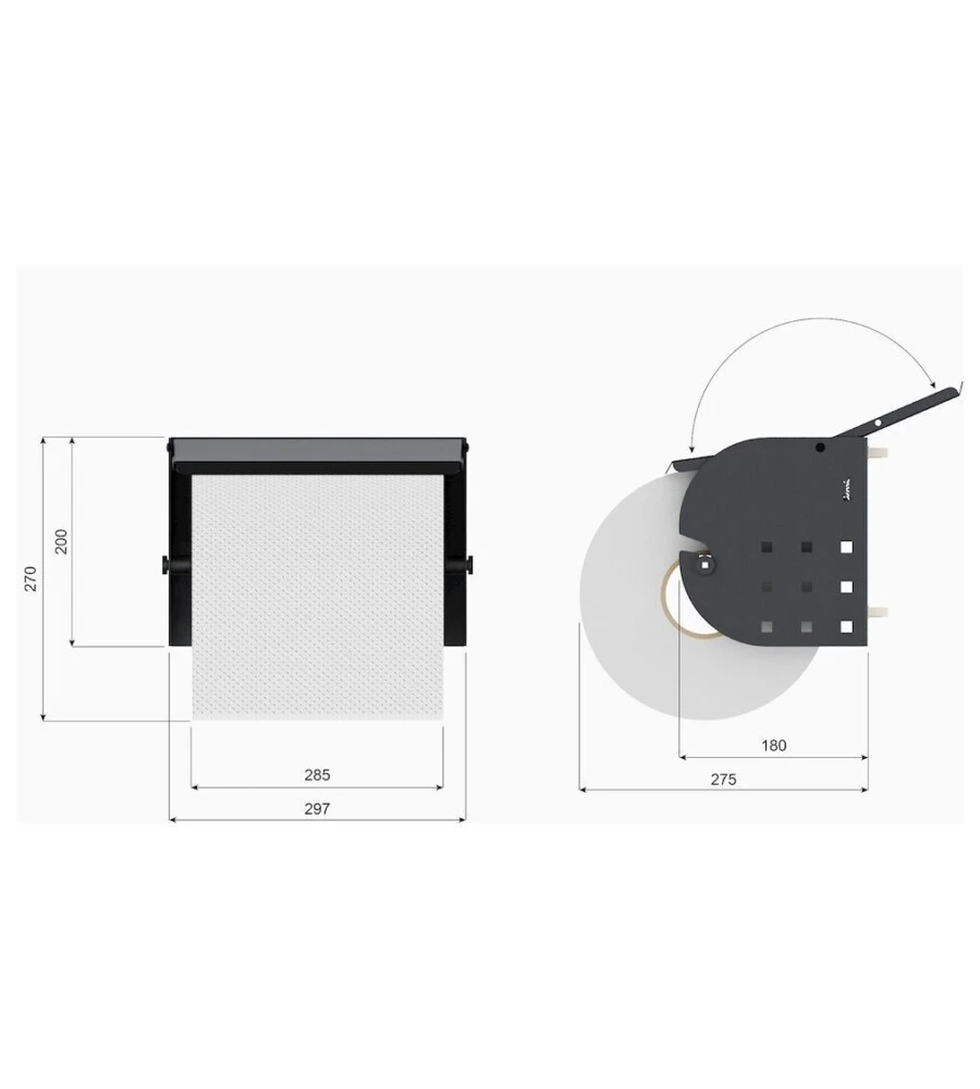 PORTA ROTOLO DA PARETE FAMI PER PANNELLO FORO QUADRO IN ACCIAIO ANTRACITE Ø 24/30 CM