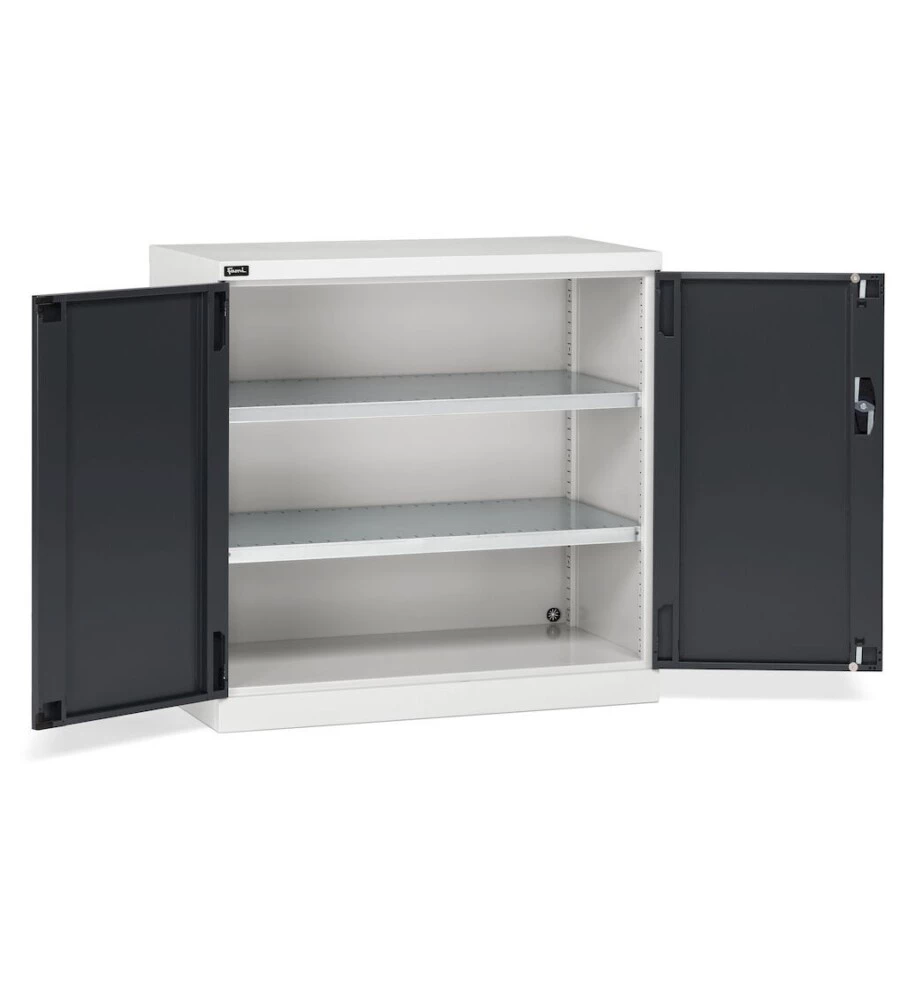 ARMADIETTO CON ANTE A BATTENTE FAMI "PERFOM" IN LAMIERA GRIGIO E ANTRACITE 102,3X55,5X100 CM