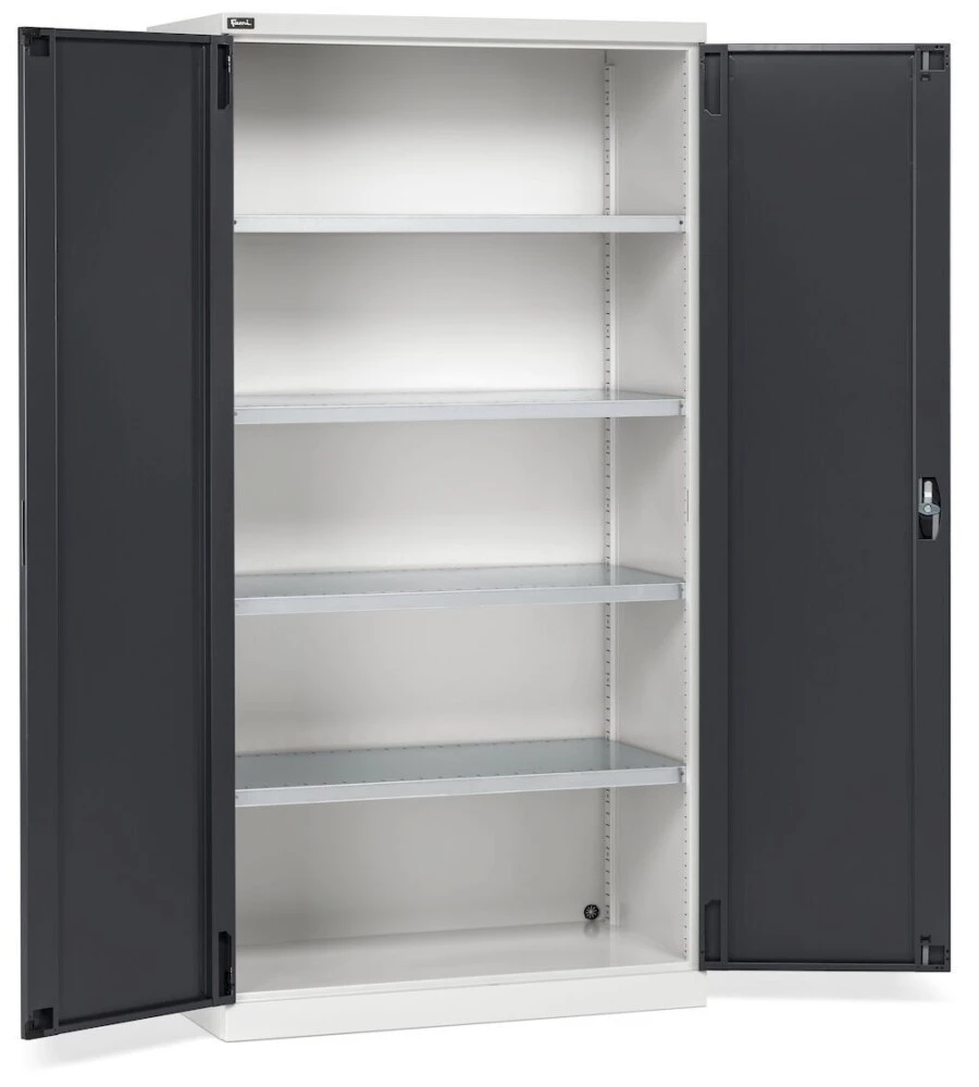 ARMADIO INDUSTRIALE PER GARAGE FAMI "PERFORM 14001" 2 ANTE, 4 RIPIANI IN METALLO ANTRACITE 102,3X55,5X200 CM