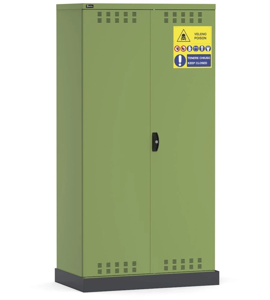 ARMADIO PER FITOFARMACI E FITOSANITARI FAMI "PERFOM" IN LAMIERA VERDE 104,8X60X202,7 CM
