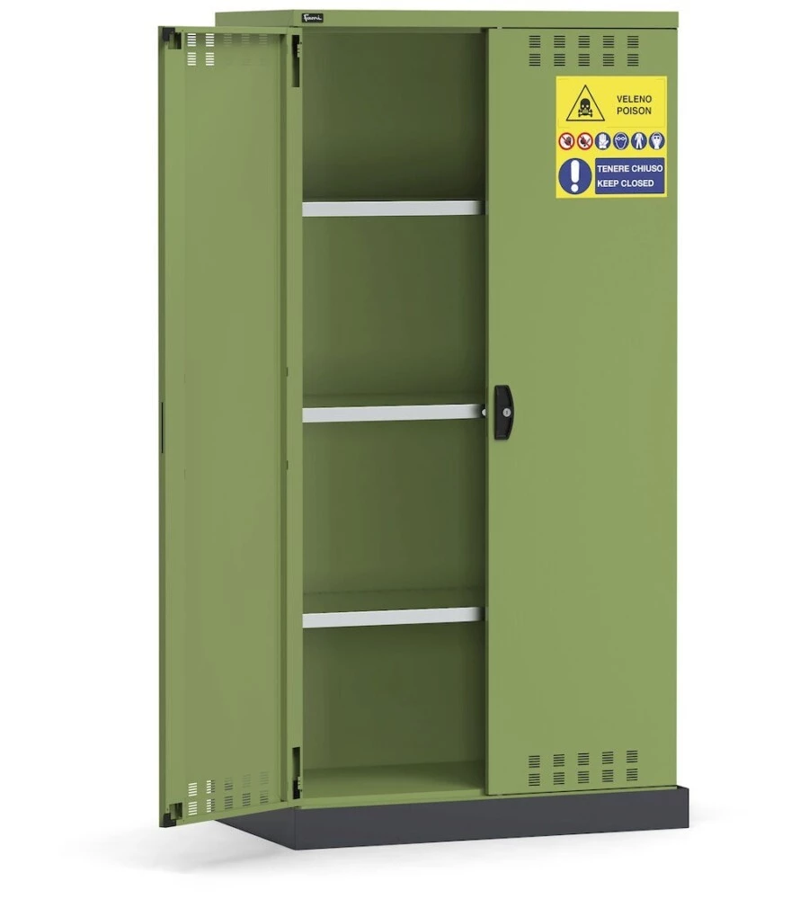 ARMADIO PER FITOFARMACI E FITOSANITARI FAMI "PERFOM" IN LAMIERA VERDE 104,8X60X202,7 CM