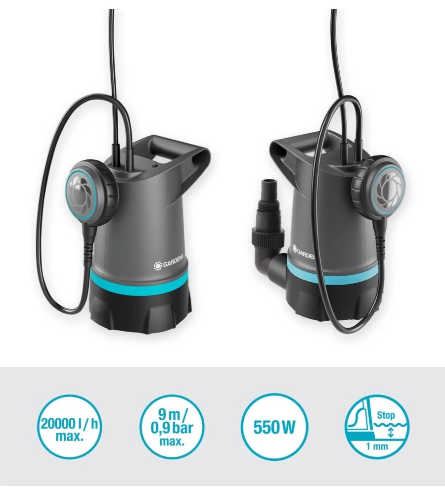 POMPA SOMMERSA X ACQUA PULITA 550W D. 1 MM.