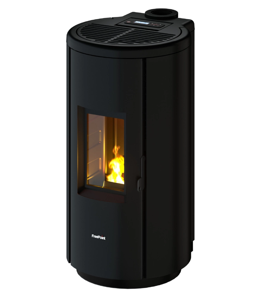 STUFA A PELLET ERMETICA FREEPOINT "CHROME 7 NG" NERO 7 KW
