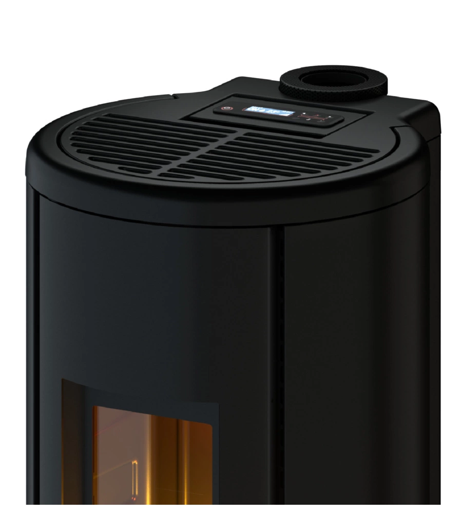 STUFA A PELLET ERMETICA FREEPOINT "CHROME 7 NG" NERO 7 KW