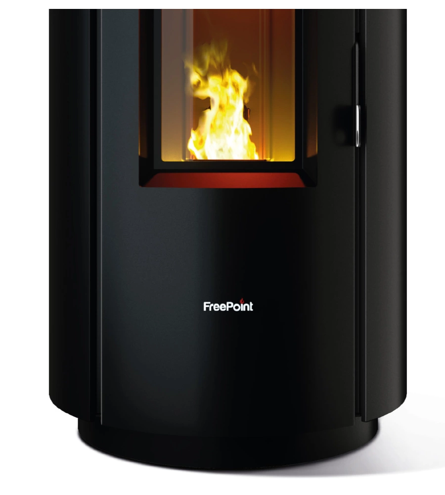 STUFA A PELLET ERMETICA FREEPOINT "CHROME 7 NG" NERO 7 KW