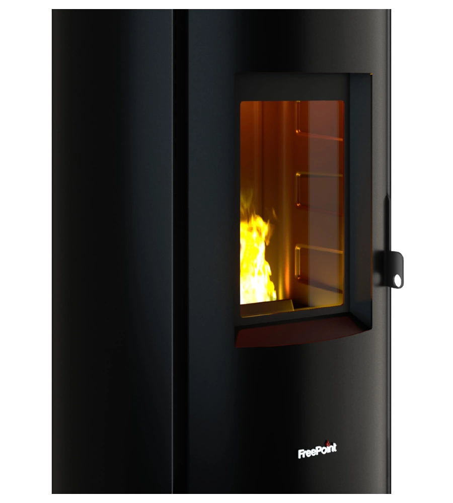 STUFA A PELLET ERMETICA FREEPOINT "CHROME 7 NG" NERO 7 KW