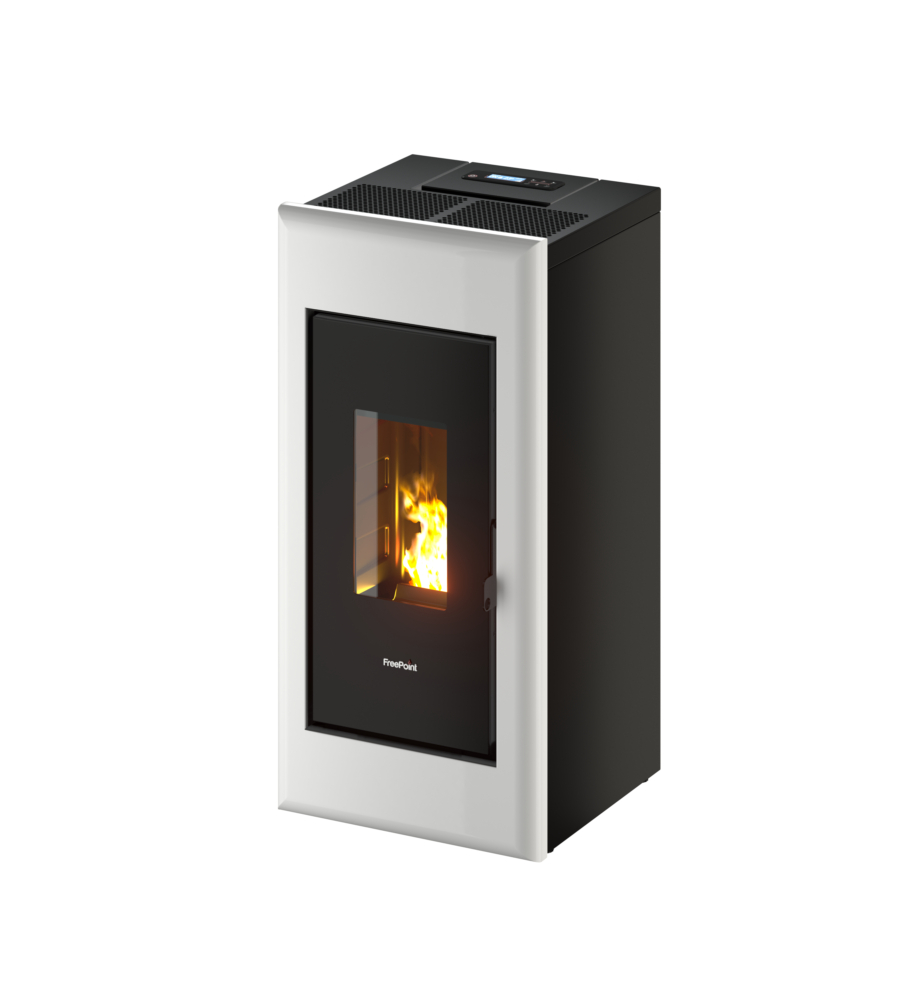 STUFA A PELLET ERMETICA FREEPOINT "ONE 7 T2" BIANCO 7 KW