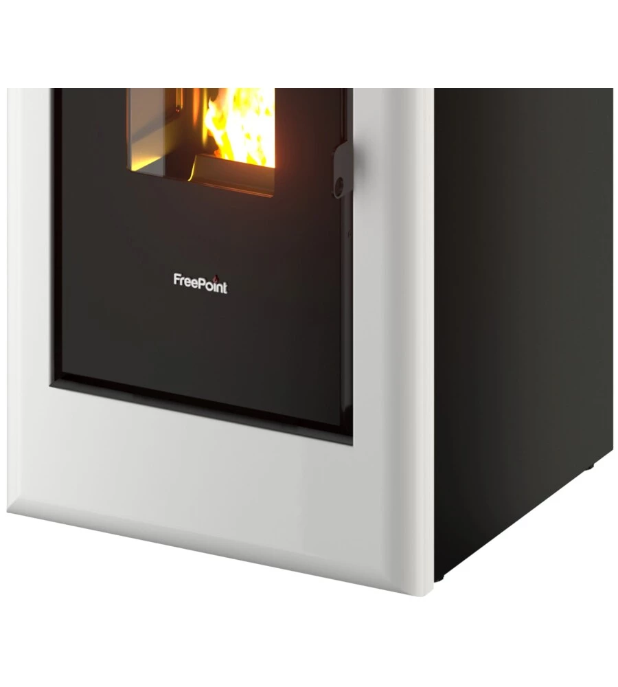 STUFA A PELLET ERMETICA FREEPOINT "ONE 7 T2" BIANCO 7 KW